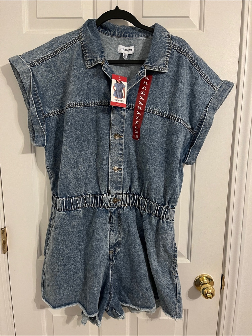 Steve Madden Women’s Light Wash Denim Romper